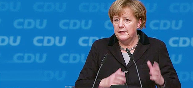 Tauziehen im Berliner Asylstreit Angela Merkel, Merkel, CDU, Parteitag, Rede, Pult