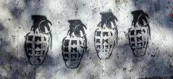 Handgranate, Waffe, Bombe, Krieg, Graffiti