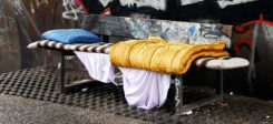 Obdachlosigkeit, Penner, Schlafen, Decke, Armut, Schlafplatz