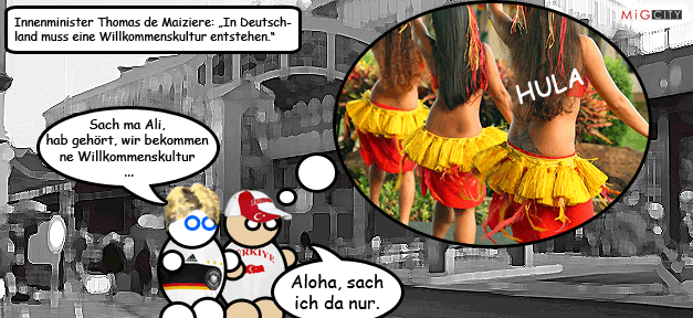 Ali's Willkommenskultur © MiG (Hula Tänzerinnen Frank Kovalchek auf flickr.com, CC 2.0)