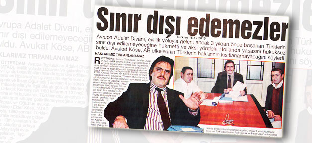 Türkische Medien berichten ausführlich über die EuGH Entscheidung - hier die "Türkiye" vom 15.12.2010