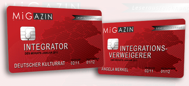 Januar 2011 - Integrator: Deutscher Kulturrat / Integrationsverweigerin: Angela Merkel
