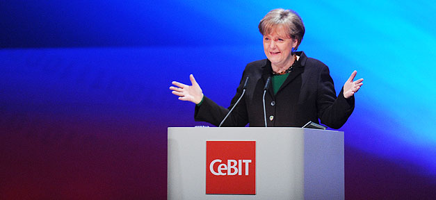 Merkel: "Deutschland wird auf diesem Gebiet Fortschritte machen müssen" CeBIT 2011 (1. bis 5. März) Bundeskanzlerin Angela Merkel © Deutsche Messe AG