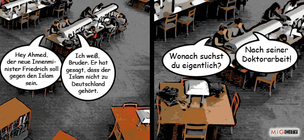 Ich suche nach seiner Doktorarbeit © MiG