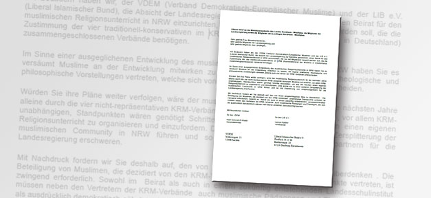 Offener Brief des VDEM und LIB an die NRW-Landesregierung © VDEM, LIB, bearb. MiG
