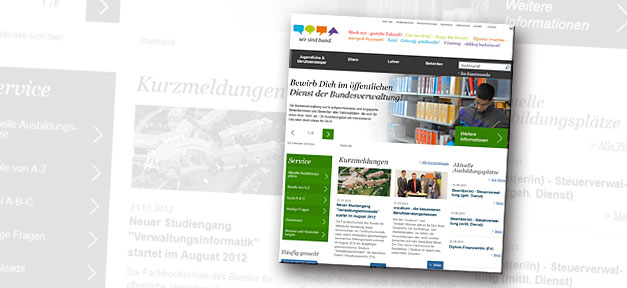 Screenshot der neuen Internetseite © wir-sind-bund.de, bearb. MiG