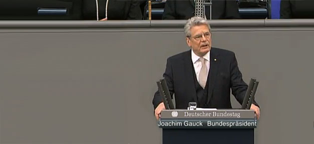 Kinder, die "unser Land" sagen Antrittsrede des elften Bundespräsidenten vor der Bundesversammlung © Parlamentsfernsehen, bearb. MiG