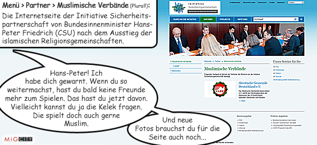 Stolz präsentiert das Bundesinnenministerium seine muslimischen Sicherheitspartner © bamf, bearb. MiG
