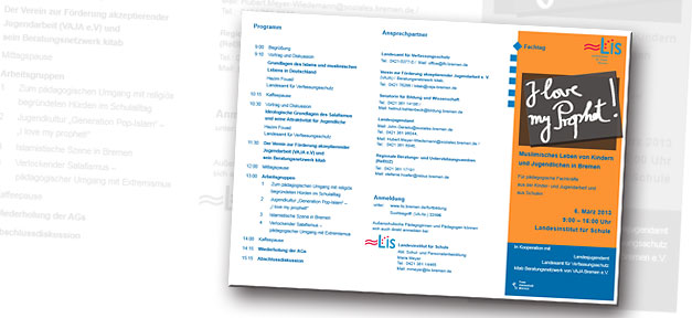 Der Flyer zur Fachtagung "I love my Prophet!"