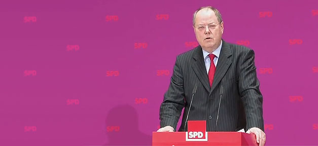 Gleichberechtigte Teilhabe: für eine moderne Integrationspolitik Kanzlerkandidat der SPD, Peer Steinbrück, bei der Vorstellung des Regierungsprogramms 2013 © spd.de, bearb. MiG