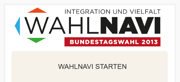 Der WahlNavi zur Bundestagswahl 2013 © MiG