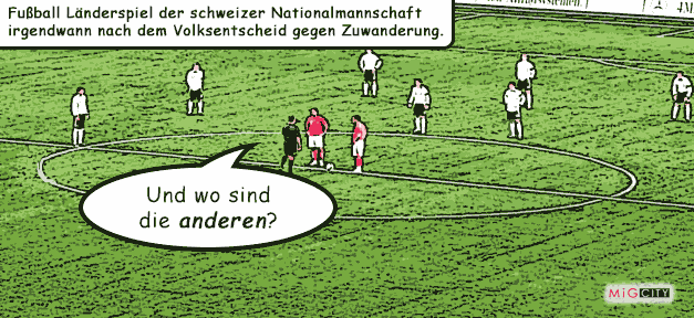 Fußball Länderspiel der Schweiz nach dem Volksentscheid gegen Zuwanderung Fußball Länderspiel der Schweiz nach dem Volksentscheid gegen Zuwanderung © MiG