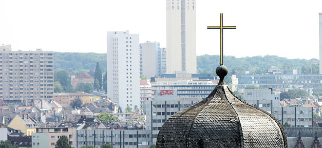 Kirche, Dach, Turm, Kreuz, Christlich, Evangelisch, Katholisch