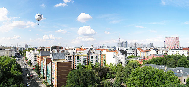 Berlin, Panorama, Fernsehturm, Heißluftballon, Stadt