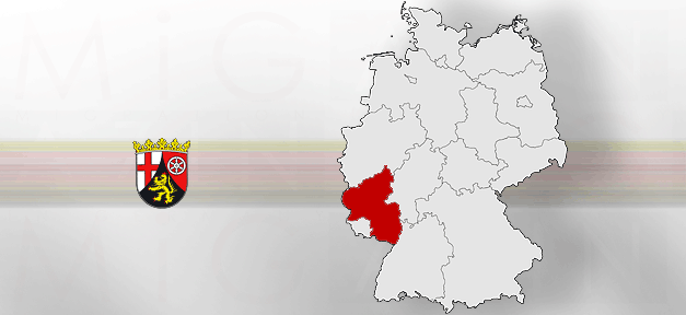 Rheinland-Pfalz, Land, Deutschland, Karte, Landkarte, Wappen