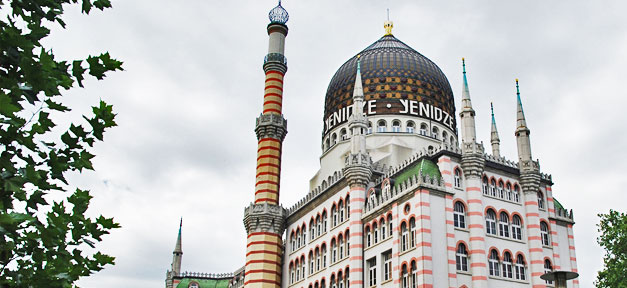 jenidze, dresden, minarette, kuppeln. architektur