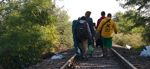 Flüchtlinge, Ungarn, Gleis, Bahn, Asyl, Asylbewerber, fleuchtlinge