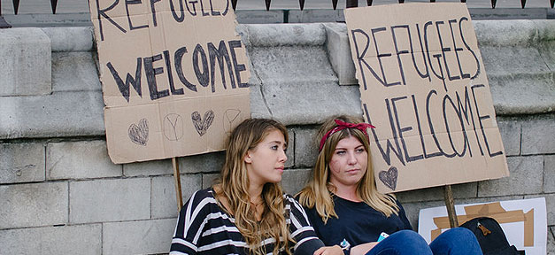 Refugees welcome, Flüchtlinge willkommen, Demonstration, Asyl