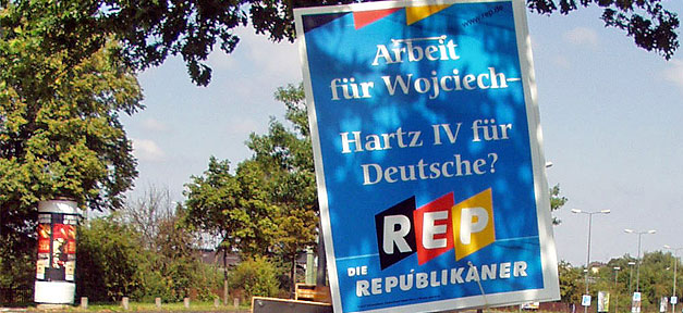 Republikaner, Wahlplakat, REP, Plakat, Ausländerfeindlichkeit