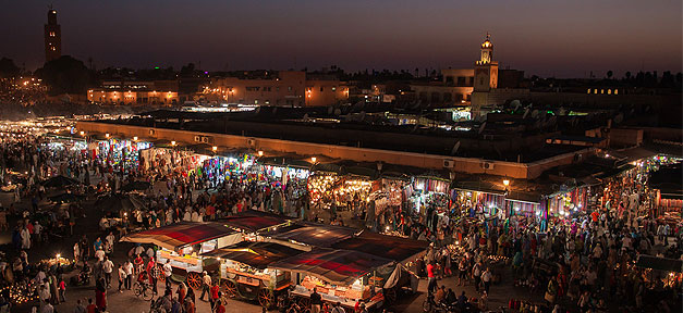 marokko, bazar, marrakesch, nacht, menschen, markt