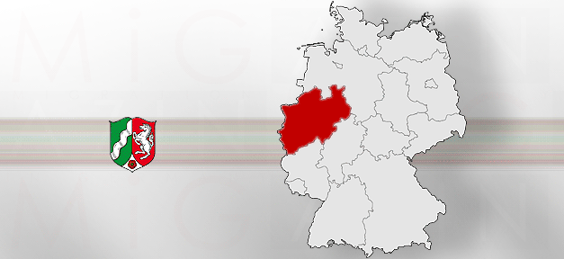 NRW, Nordrhein-Westfalen, Landkarte, Land