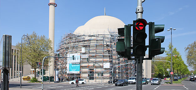 Moschee, Minarette, Ampel, rot, Ditib, Köln