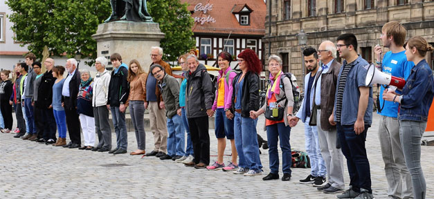 Menschenkette, Rassismus, Menschen, Demo, Demonstration