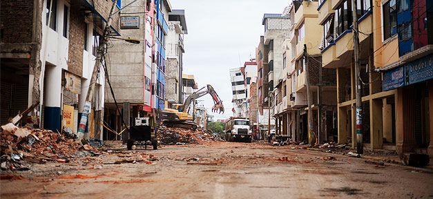 Ecuador, Erdbeben, Stadt, Straße, Armut