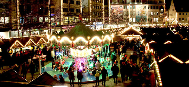 Weihnachtsmarkt, Karussell, Winter, Weihnachten, Kinder, Nacht