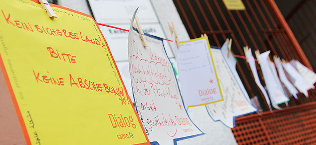 Sprechblase, Migranten, Abschiebung, Einwanderung