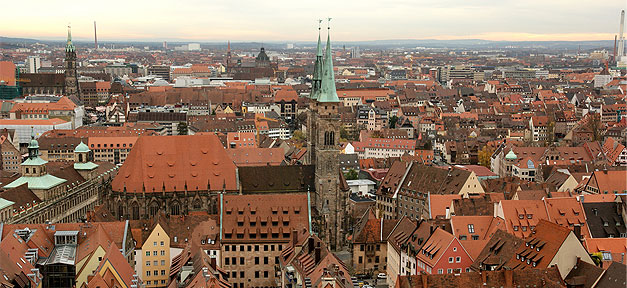 Nürnberg, Stadt, Dächer, Panorama, Heimat