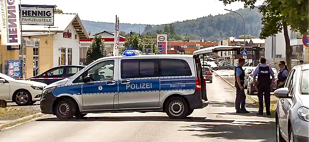 Polizei, Absperrung, Mord, Straftat, Straße, Stadt