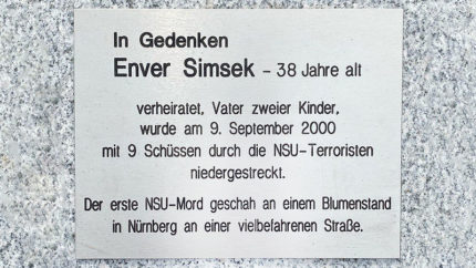 Enver Simsek, NSU, Zwickau, Gedenktafel