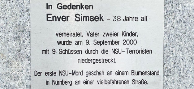 Enver Simsek, NSU, Zwickau, Gedenktafel