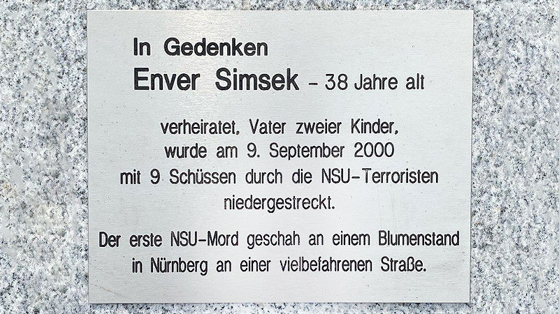 Enver Simsek, NSU, Zwickau, Gedenktafel
