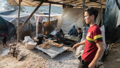 Griechenland, Flüchtlingslager, Flüchtlinge, Brot, Lebensmittel, Backen