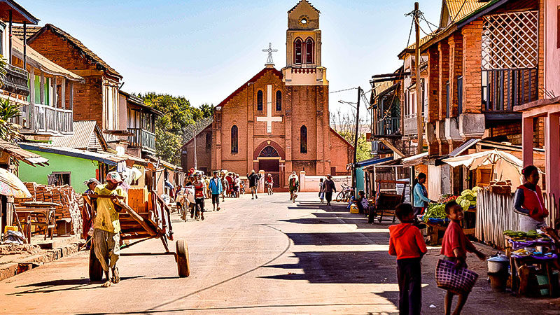 Afrika, Menschen, Straße, Stadt, Madagaskar