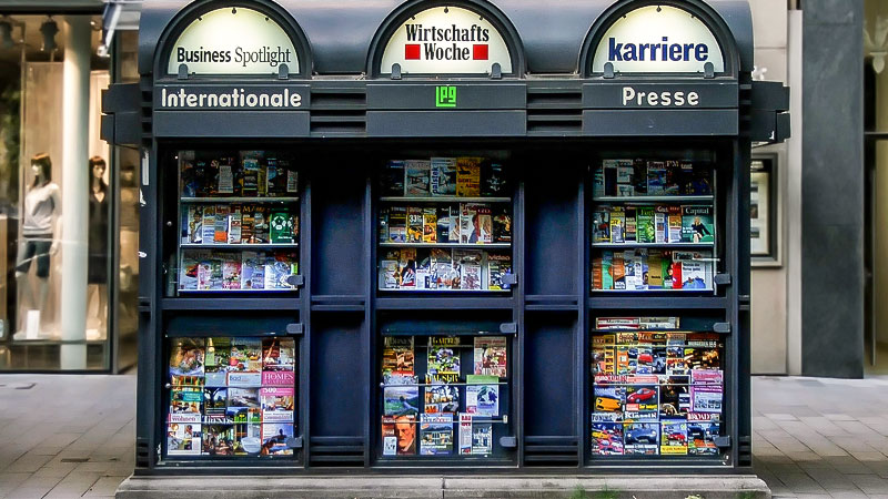 Presse, Medien, Zeitschriften, Zeitungen, Kiosk