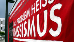 Rassismus, Demo, Transparent, Ausländerfeindlichkeit