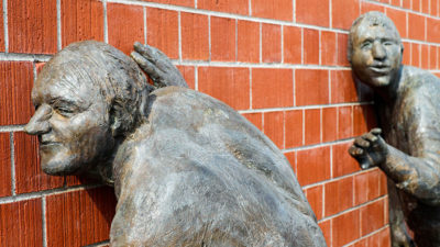 Abhören, Skulptur, Kunst, Wand, Spähen, Spähangriff