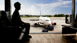 Flughafen, Warten, Kind, Flugzeug, Familie, Familiennachzug