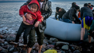Flüchtlinge, Boot, Land, Mittelmeer, Kind