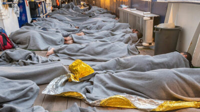 Humanity, Seenotrettung, Flüchtlinge, Geflüchtete, Schlafen, Bord