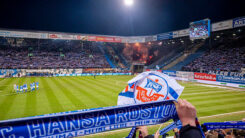 Hansa Rostock, Fußball, Sport, Fußball, Stadion, Fans, Tribüne, Nacht