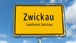 Zwickau, Ortsschild, Landkreis, Kreis, Himmel, Wolken, Stadt