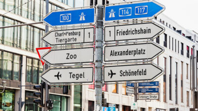 Wegweiser, Berlin, Stadt, Flughafen, Zoo, Schönefeld, Tegel, Alexanderplatz, Friedrichshain