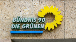 Die Grünen, Politik, Partei, Logo, Bündnis 90, Wand, Gebäude