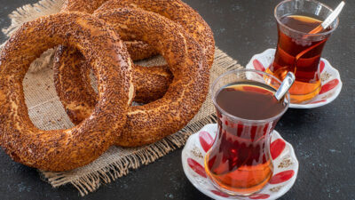 Simit, Sesamkringel, Sesamringe, Türkisch, Tee, Lebensmittel, Essen