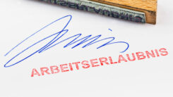 Arbeitserlaubnis, Stempel, Unterschrift, Amt, Behörde, Erlaubnis