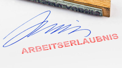 Arbeitserlaubnis, Stempel, Unterschrift, Amt, Behörde, Erlaubnis